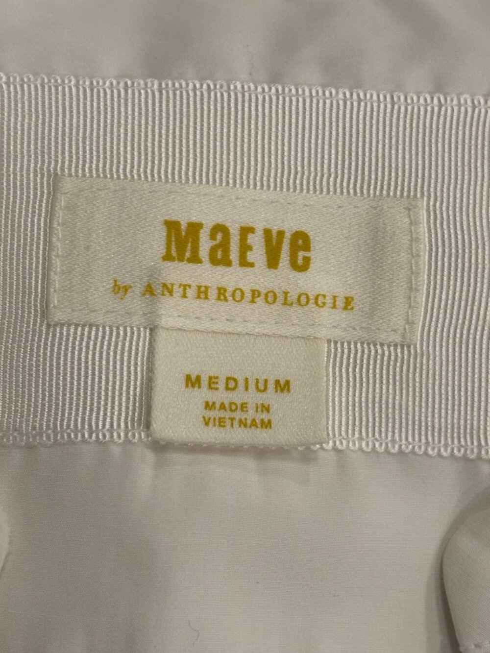 Maeve by Anthropologie White Pleated Ruffle Sleeveless Blouse Top Medium Romanti - Picture 6 of 9
